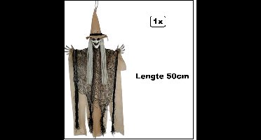 Hang decoratie Scary heks 50cm - Horror griezel carnaval thema feest party