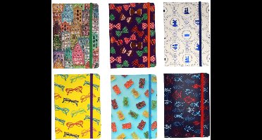 Wins Holland notitieboekjes set - 6 designs - 24 stuks - kleurrijk papier.