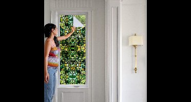 ApexArte® Raamfolie Glas in Lood - Zelfklevend - Antieke Look - Lood Regenboog