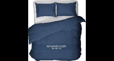 McGregor New York Satin Stripe Blue Dekbedovertrek 1persoons 140x220
