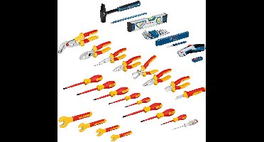 Bosch Professional Electricienskoffer - 37 Delig - 21 VDE handgereedschappen - 16 Extra Gereedschappen - Inclusief L-Box