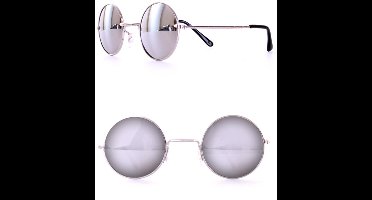 3x Hippie Hippie Uilebril flower power Zilver spiegelglas