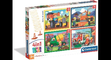 Clementoni - Kinderpuzzel 4 in 1 - Busy at Work - 12, 16, 20 en 24 Stukjes - Puzzel Vanaf 3 Jaar
