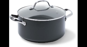 Greenpan Venice Pro Aluminium Kookpan Ø 20cm - 3.1L – PFAS-vrij - Inductie – Ovenbestendig tot 220°C – Vaatwasserbestendig – Snelle opwarming – RVS handgrepen - Zwart