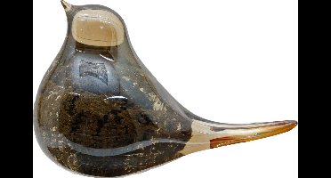 Sculptuur - blend bird - fantasievogel-amberkleurig - glas - 16x6x10 cm