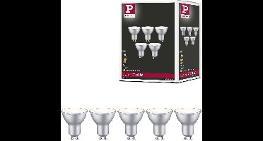 Standaard 230 V LED-reflector GU10 Set van 5 5x460lm 5x4,9W 2700K Blank aluminiumkleurig