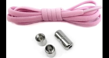 ***Elastische veters in zacht roze - Geen gedoe meer met strikken - Perfect voor sport en kinderschoenen - Nooit meer losse veters - Duurzame en ronde schoenveters