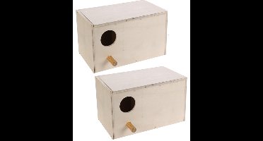 2 x Broednest - broedkast - Horizontaal Agaporniden - Hout