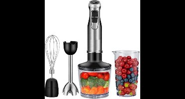 4-in-1 Staafmixer Set - Hakmolen - Hand Blender - 6 snelheden - 1200W - Incl. Accessoires