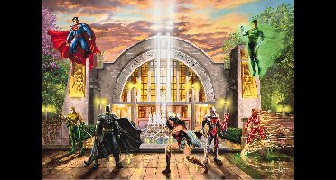 Schmidt Spiele puzzel DC Hall Of Justic, Thomas Kinkade, puzzel voor volwassenen, 1000 stukjes, 58788