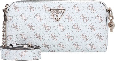 GUESS Schoudertas Eco Erica Status Crossbody Cream Logo Wit