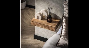 Nachtkastje 1L set/2 layer L - Massief acacia naturel