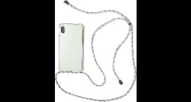 New Age Devi - Telefoonhoesje met koord geschikt voor Iphone X XS Wit - Telefoon-koord Backcover met koord Telefoon-ketting Telefoon-hoesje - Ketting-koord Transparant Backcover-hoesje