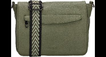 Beagles Las Palmas Schoudertas - Crossbody - Overslag - Ritsvakken - Praktisch - Dames Tas - Olijfgroen