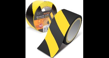 Handy - Waarschuwingstape Zelfklevend - 33 Meter x 5 CM - Zwart/Geel Waarschuwing Tape voor Trap, Vloer, Drempel - Waterproof - voor Binnen en Buiten