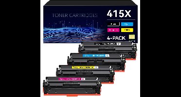 4-pack | Geschikt voor HP 415 / HP 415X Toner cartridges - Geschikt voor HP Color LaserJet Pro MFP M454DN - M454DW - M454NW - M479DN - M479DW - M479FDW