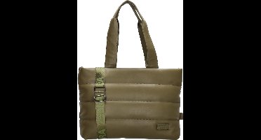 Zebra Evie Hand & Schoudertas Shopper 15,6 inch Laptop Vak - Tote Bag - Dames Tas - Olijfgroen