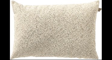 Dutch Decor AUGUSTA - buitenkussen 40x60 cm - waterafstotend en uv-bestendig - gestreept - Marshmallow - wit en beige