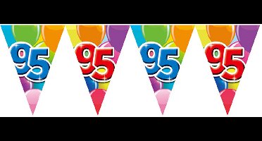 12x Vlaggenlijn 95 jaar 10 meter dubbelzijdig bedrukt - Verjaardag Feestje Vlag Vlaggen Versiering Slinger Feestdecoratie Decoratie