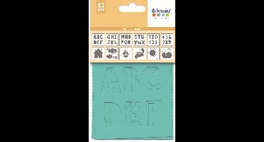 12 sjablonen alfabet 9x9 cm - Artemio