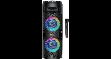 N-GEAR LGP5150 - Draadloze Bluetooth Party Speaker - Karaoke Set - 1 Microfoon - Discoverlichting - Stealth Black