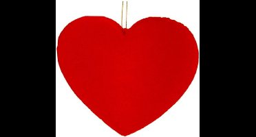 Cosy @ Home Hanger Hart - flocked - rood - 17x2H16cm