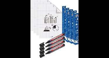 Legamaster Magic-Chart flipover folie (met ruitjes) 60x80cm - 4 STUKS