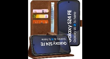 Hoesje geschikt voor Samsung Galaxy S24 FE - Portemonnee Book Case Bruin