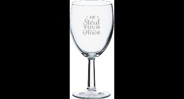 Gegraveerde wijnglas 24,5cl Mr. Steal your heart