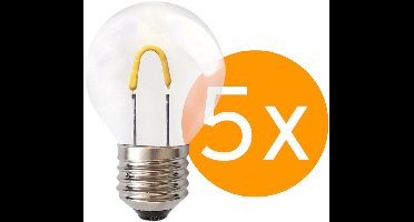 5 stuks | Ledmaxx LED kogellamp 1W 55lm 2400K helder Niet-Dimbaar P45 | E27 | Zeer Warm Wit | 1 watt | 35.000 Branduren