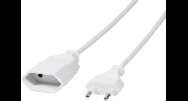 LogiLink CP125 netsnoer Euro CEE 7/16 stekker naar bus, 1m wit