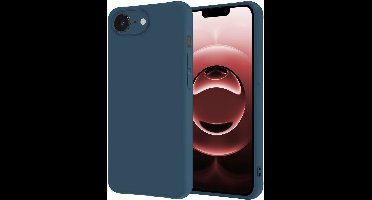Hoesje - Geschikt voor Apple iPhone 16e / 17e - Sterk & Shockproof - Hoes Cover - Siliconen Case - Donkerblauw