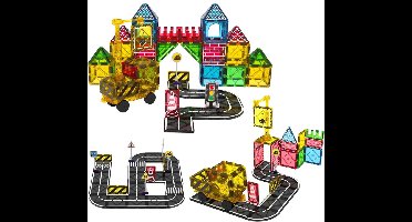 ApexArte® Magnetische Knikkerbaan - Kinderspeelgoed 1 jaar - Magnetic Tiles - Bouwspeelgoed - Multi Kleur
