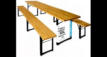 Zylo® Biertafel - Biertafels - Biertafelset - 220x50x75cm - Natuurlijk