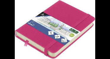 Kangaro schetsboek - A6 - hot pink - met elastiek en lint - K-861270