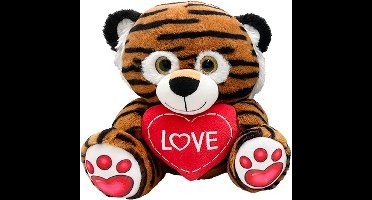 Tijger knuffel - 30cm - Liefde - Valentijns