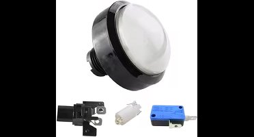 60mm koepelvormige LED verlichte drukknoppen voor arcade muntautomaat bediende spellen kleur Wit