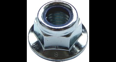 Wurth - DIN 6926 staal 8 verzinkt - Zeskantmoer met flens en klemdeel (niet-metalen inzetstuk) ISO 6926 staal 8, verzinkt, blauw gepassiveerd (A2K) - x 500 st