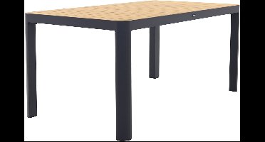 General tuintafel 160x90 cm. - aluminium royal grey frame / teak