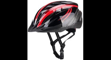 Falkx Unisex fietshelm - polycarbonaat - rood/zwart - maat M (55-58 cm) - NEN-EN 1078:2012+A1:2012