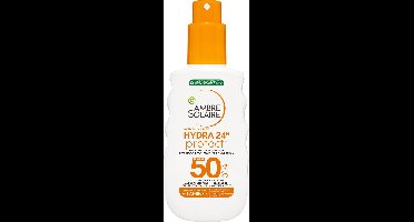 Garnier Ambre Solaire Hydra 24H Protect Zonnebrandspray SPF50 - Niet vet - Waterresistent - Vitamine E - Beschermt en hydrateert – 150ml