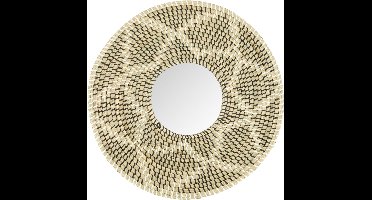 Dijk Natural Collections wandspiegel met ophanghaak - Boho/Ibiza stijl - zeegras - Dia 52 cm