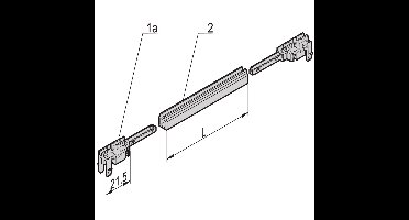SCHROFF geleiderail accessoire type, PC, 280 mm, 2 mm groefbreedte, meerdelig, rood/zilver, 10 stuks