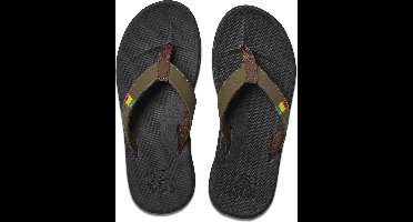 Reef Heren Slammed Rover Slippers Olive / Rasta Maat US8 UK7 EU40 26cm