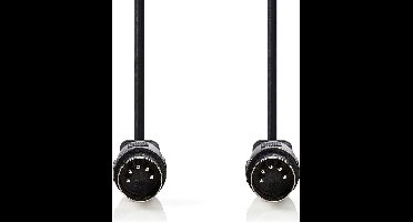 Nedis DIN-Audiokabel - DIN 5-Pins Male - DIN 5-Pins Male - Vernikkeld - 3.00 m - Rond - PVC - Zwart - Label