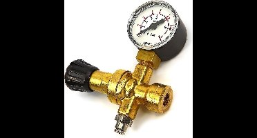 HBM reduceerventiel met manometer voor MIG-MAG wegwerpfles