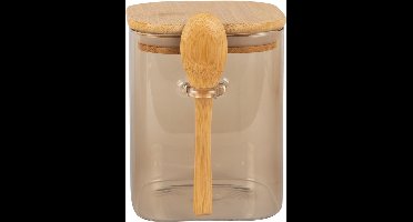 Present Time Voorraadpot Square - Zandbruin - 10x12x13 cm - Modern,Scandinavisch