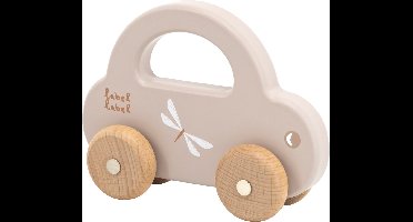 Label Label - Houten Speelgoed Auto - Nougat - FSC Hout - Met Hartjes Print & Handvat - Geschikt voor Kindjes vanaf 18 Maanden