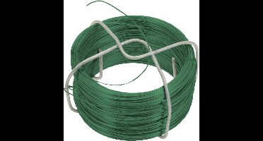 Pro Garden Planten binddraad / staaldraad - groen - ommanteld - 50 meter - polypropyleen