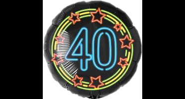 Folieballon - 40 jaar - Neon - 46cm - Zonder vulling